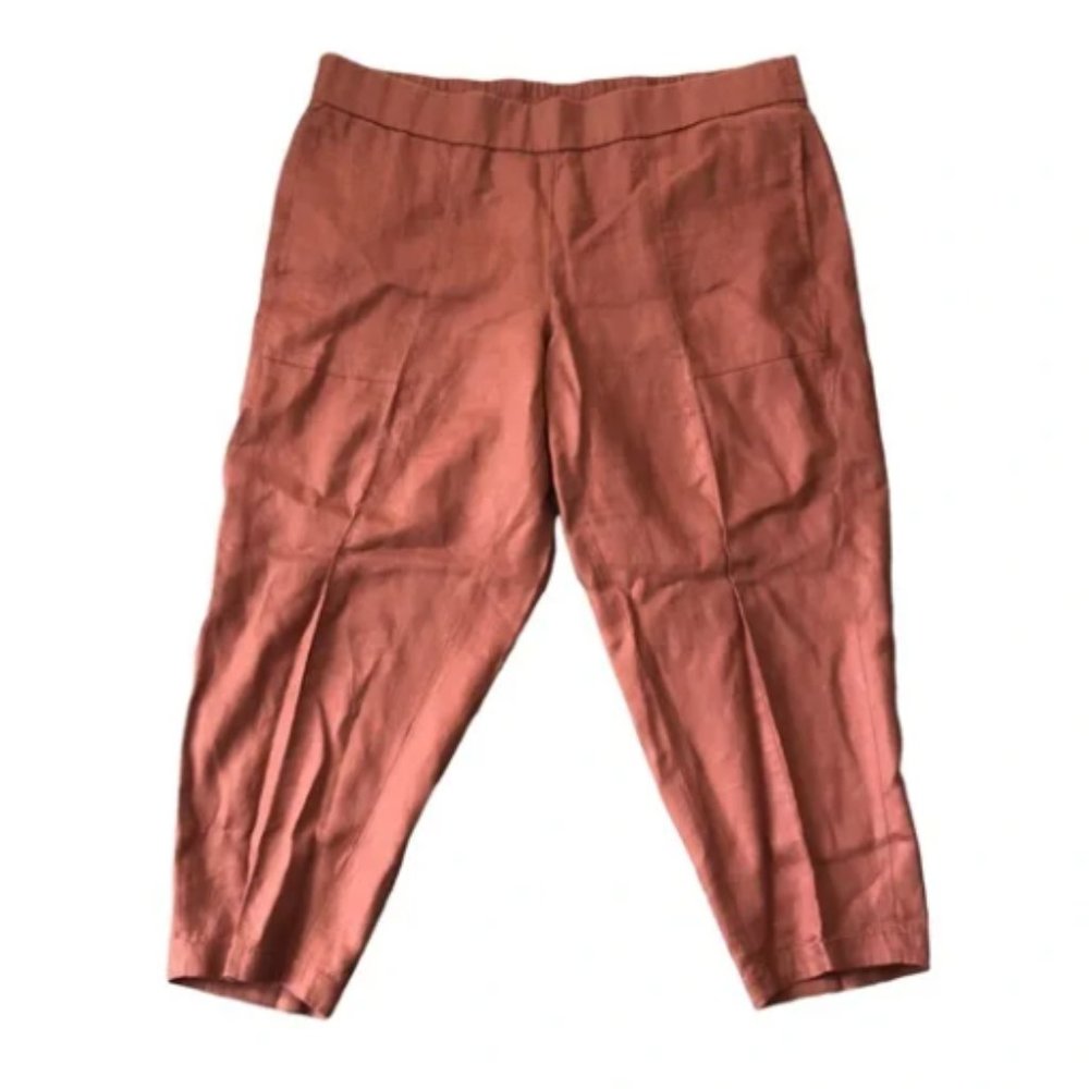 100% Organic Linen Summer Cropped Pants